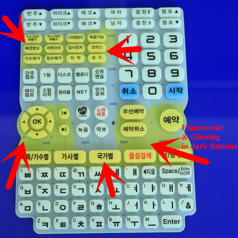 glow in dark Silicon Button resplandor en el botón de silicio oscuro