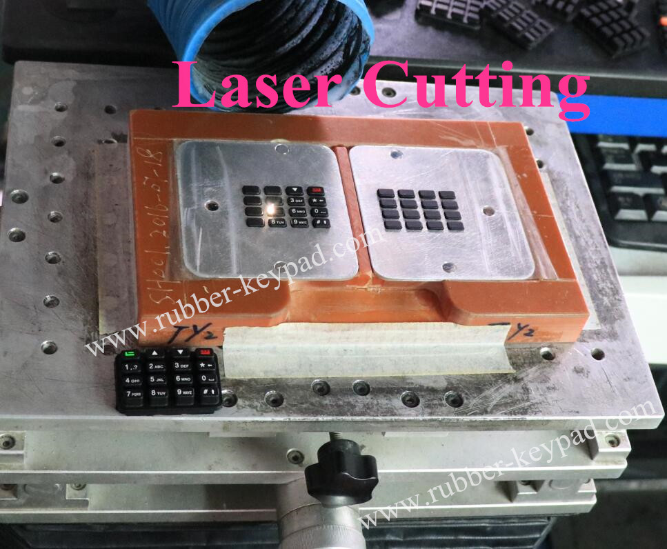 Teclado de goma de silicona para corte por l&aacute;ser