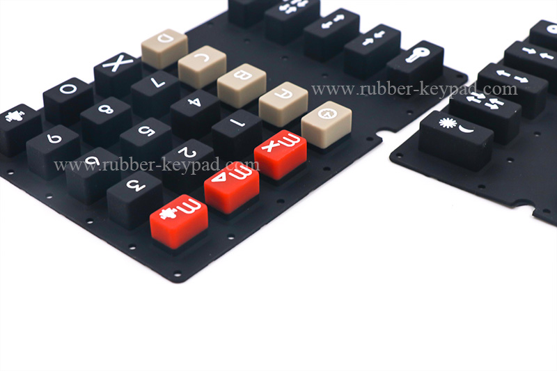 teclado de goma sobremoldeado