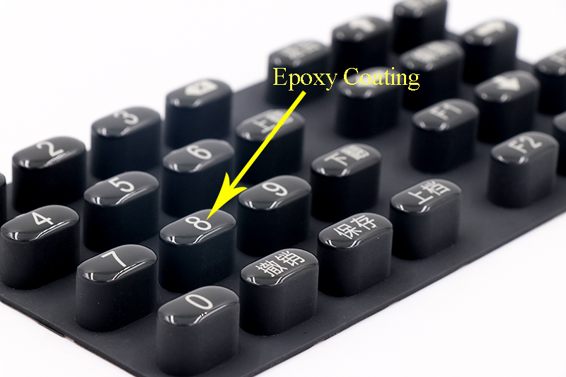 Epoxy Coating Rubber Keypad Teclado de goma con revestimiento epóxico