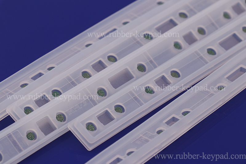 botones conductores de silicona con pastillas de n&iacute;quel