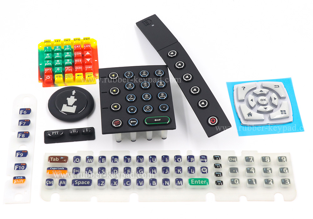 teclado de goma de silicona con recubrimiento epoxi transparente