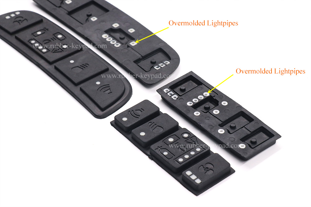teclado de goma sobremoldeado
