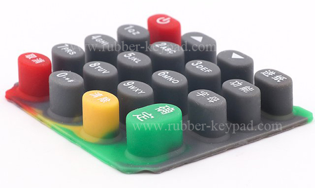 Botones de goma multicolores