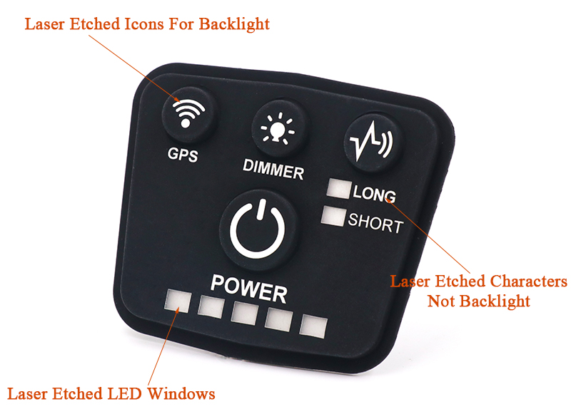 bot&oacute;n de goma de sobremoldeo